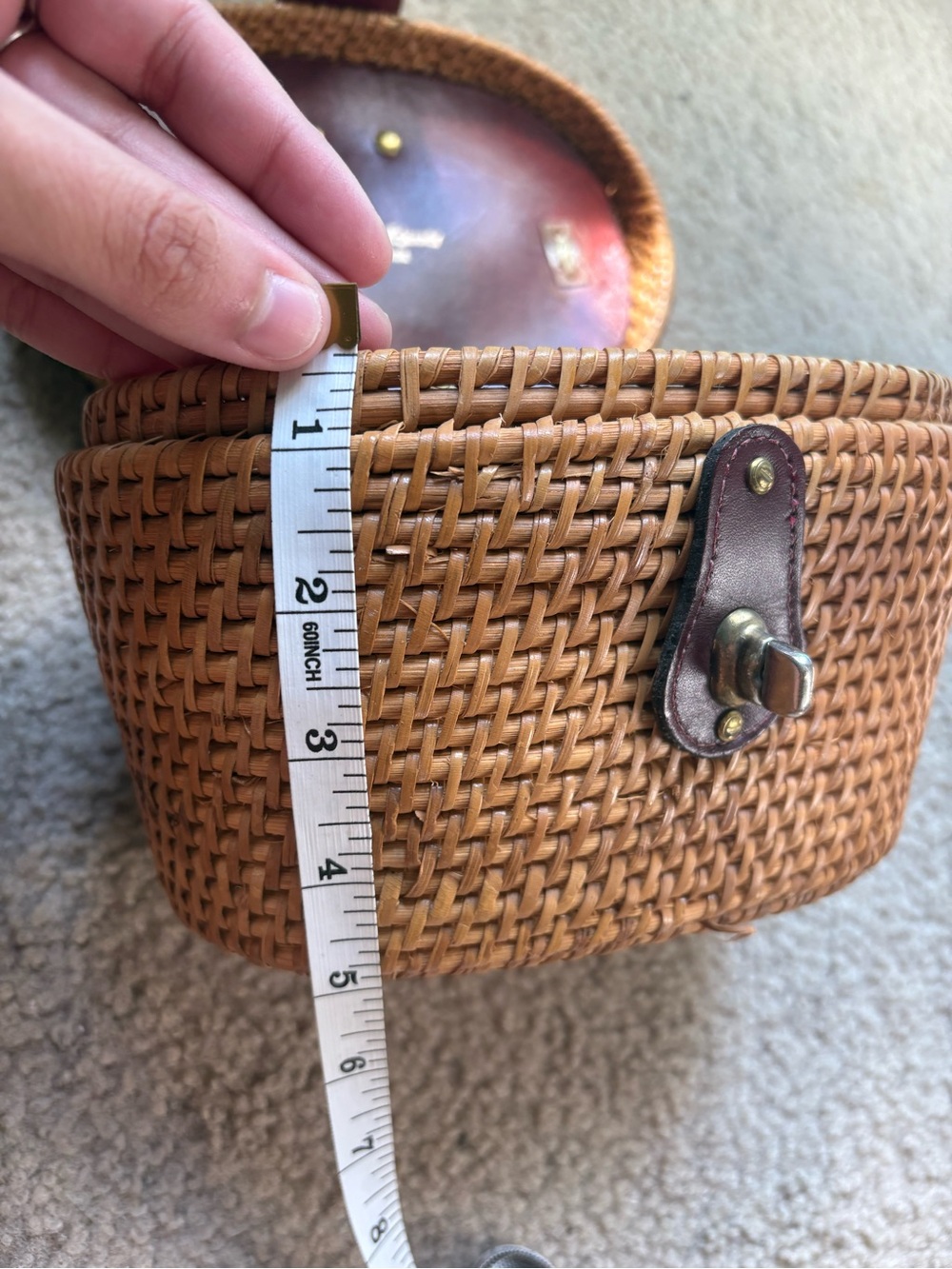Vintage 60s/70s Etienne Aigner Handmade Wicker Basket Bag - Picture 12 of 14